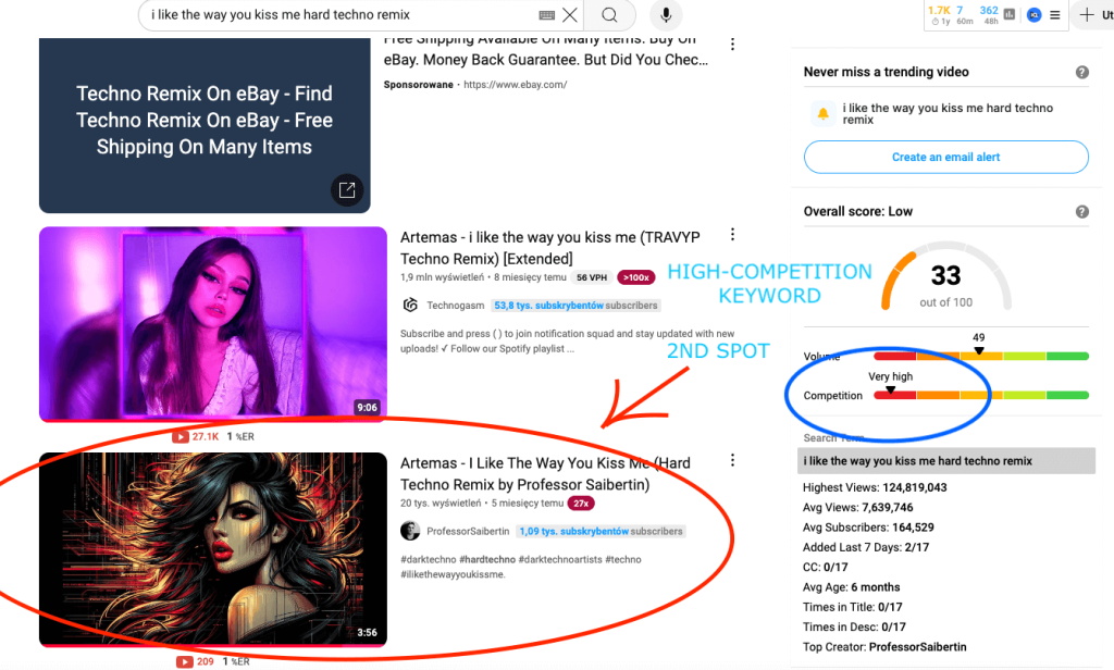 youtube seo tool results